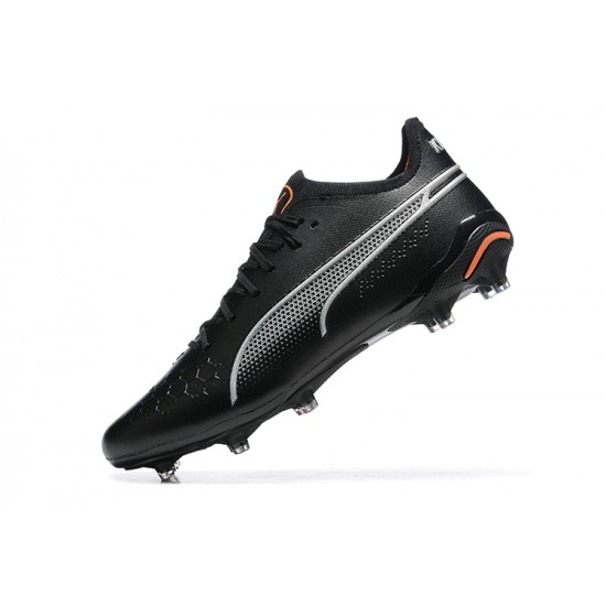 Puma King Ultimate Icon MG Black Orange White Low Men Football Boots