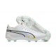 Puma King Ultimate Icon MG Low White Black Pink Men Football Boots