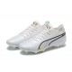 Puma King Ultimate Icon MG Low White Black Pink Men Football Boots