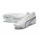 Puma King Ultimate Icon MG Low White Black Pink Men Football Boots