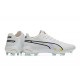 Puma King Ultimate Icon MG Low White Black Pink Men Football Boots