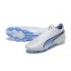 Puma King Ultimate Icon MG Low White Blue Men Football Boots