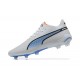 Puma King Ultimate Icon MG Low White Blue Men Football Boots