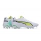 Puma King Ultimate Icon MG Low White Green Yellow Men Football Boots