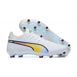 Puma King Ultimate Icon MG Low White Multi Men Football Boots