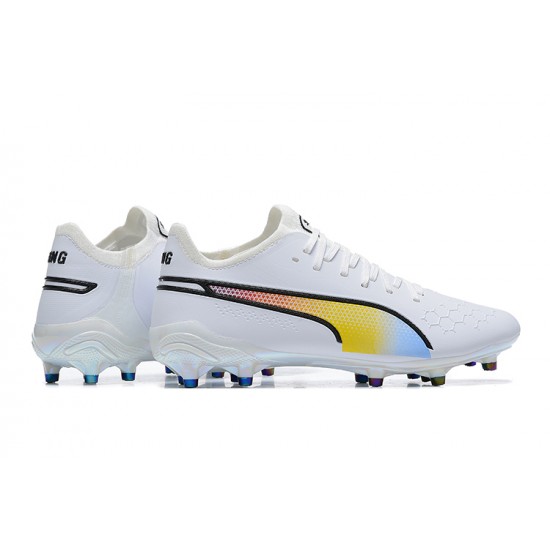 Puma King Ultimate Icon MG Low White Multi Men Football Boots