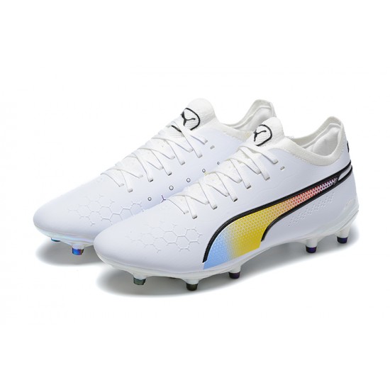 Puma King Ultimate Icon MG Low White Multi Men Football Boots