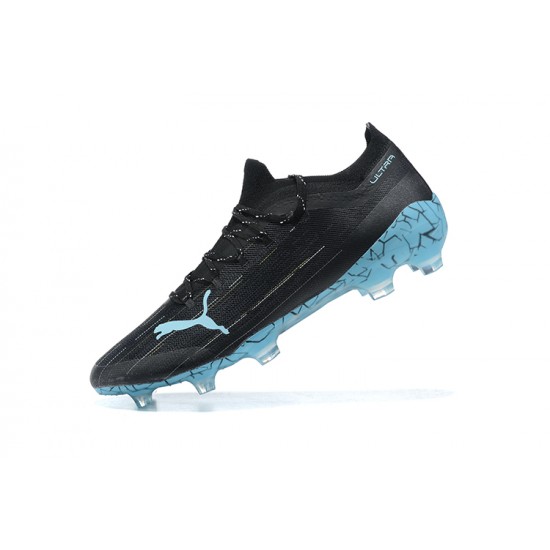 Puma Ultra 1.2 FG Black Blue White Low Men Football Boots