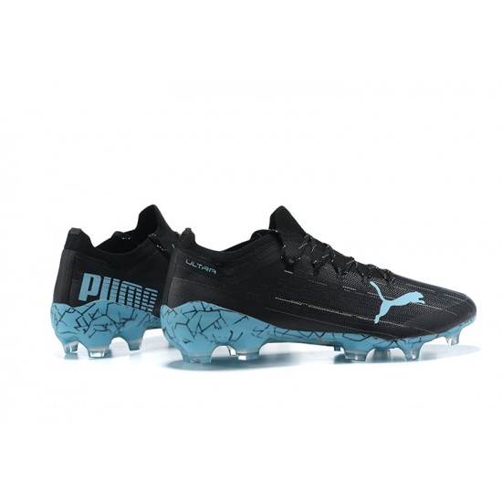 Puma Ultra 1.2 FG Black Blue White Low Men Football Boots