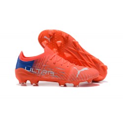 Puma Ultra 1.2 FG Orange Blue Gray Low Men Football Boots