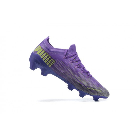 Puma Ultra 1.2 FG Purple LightPueple Yellow White Low Men Football Boots