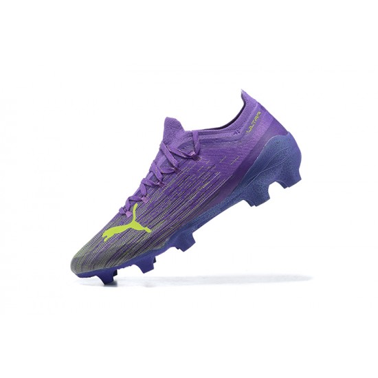 Puma Ultra 1.2 FG Purple LightPueple Yellow White Low Men Football Boots