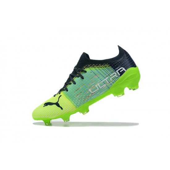 Puma Ultra 1 3 FG AGG Sunblaze Bluemazing Black Green Low Men Football Boots