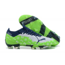 Puma Ultra 1 3 FG AGG Sunblaze Bluemazing White Green BLue Low Men Football Boots