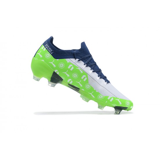 Puma Ultra 1 3 FG AGG Sunblaze Bluemazing White Green BLue Low Men Football Boots