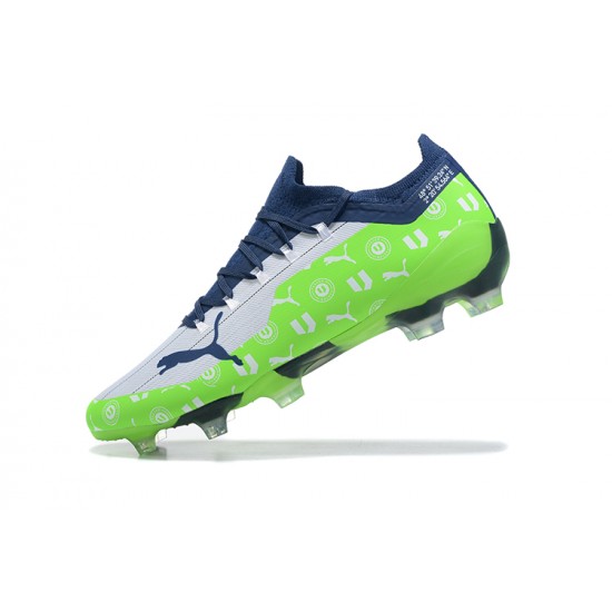 Puma Ultra 1 3 FG AGG Sunblaze Bluemazing White Green BLue Low Men Football Boots