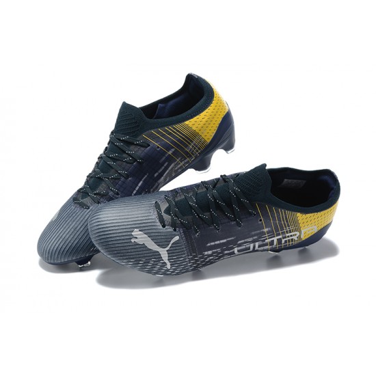 Puma Ultra 1 3 FG Black White Yellow Low Men Football Boots