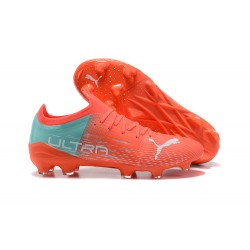 Puma Ultra 1 3 FG Orange Green Gray Low Men Football Boots