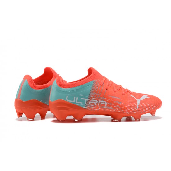 Puma Ultra 1 3 FG Orange Green Gray Low Men Football Boots