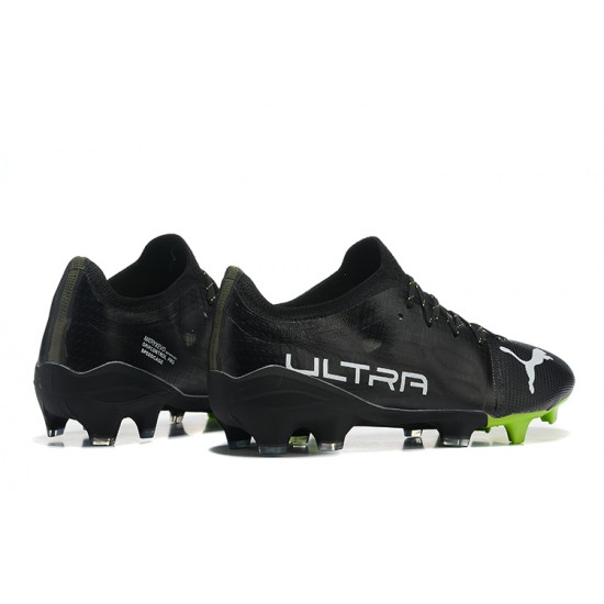 Puma Ultra 1 4 Instinct FG Black Green Low Men Football Boots