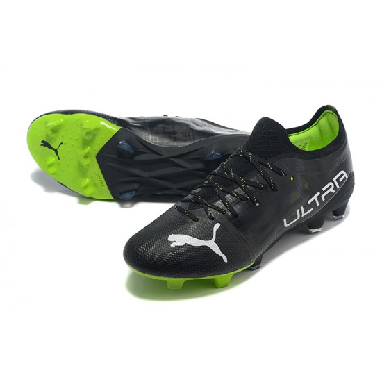 Puma Ultra 1 4 Instinct FG Black Green Low Men Football Boots