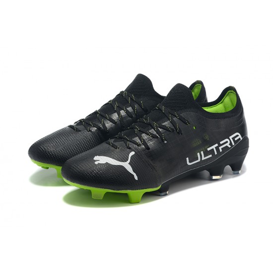 Puma Ultra 1 4 Instinct FG Black Green Low Men Football Boots