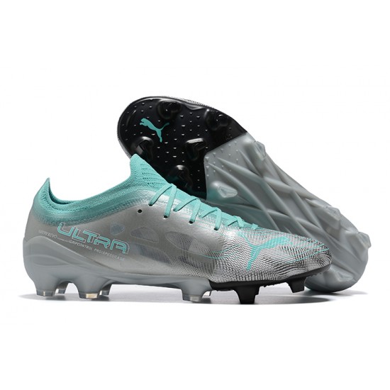 Puma Ultra 1 4 Instinct FG Silver Blue Low Men Football Boots