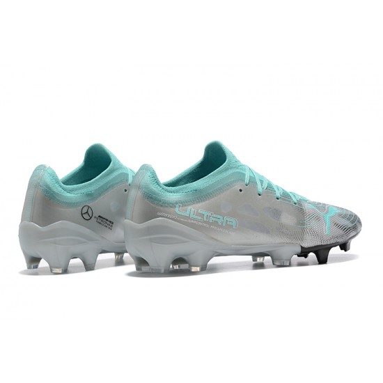 Puma Ultra 1 4 Instinct FG Silver Blue Low Men Football Boots