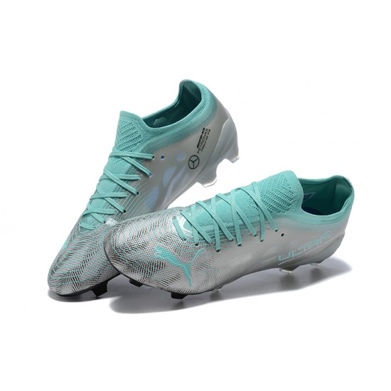 Puma Ultra 1 4 Instinct FG Silver Blue Low Men Football Boots