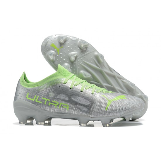 Puma Ultra 1 4 Instinct FG Silver Green Low Men Football Boots
