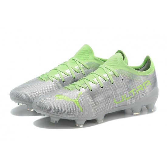 Puma Ultra 1 4 Instinct FG Silver Green Low Men Football Boots