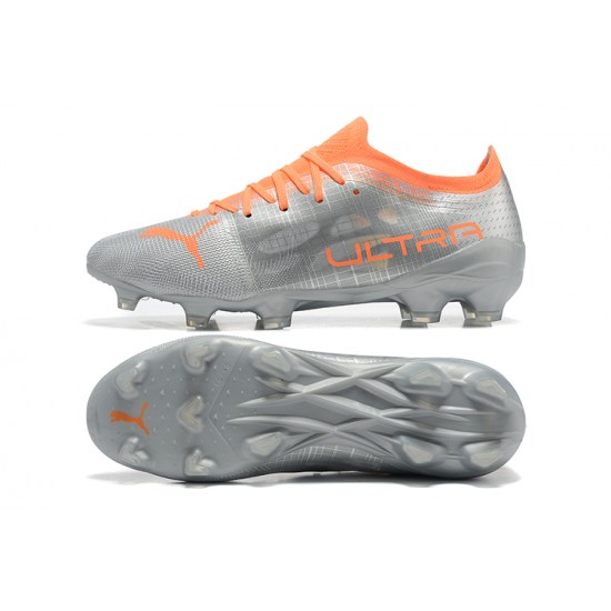 Puma Ultra 1 4 Instinct FG Silver Orange Low Men Football Boots