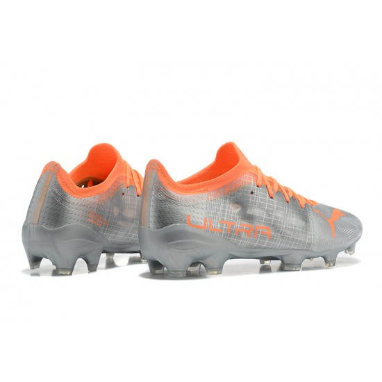 Puma Ultra 1 4 Instinct FG Silver Orange Low Men Football Boots