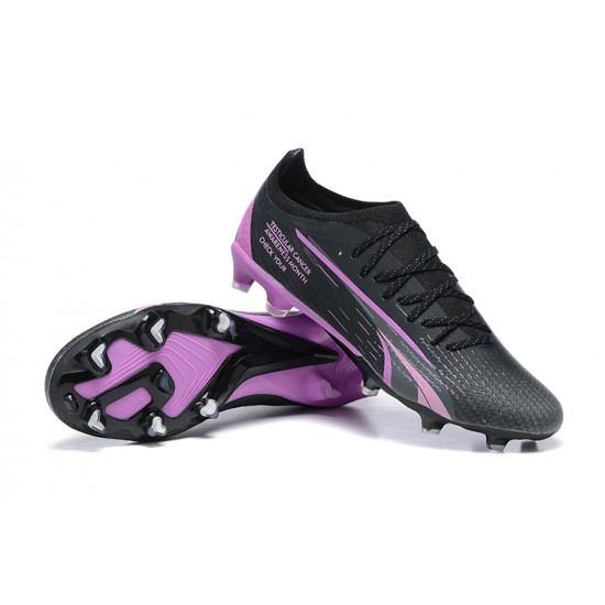 Puma Ultra Ultimate FG Black Purple Low Men Football Boots