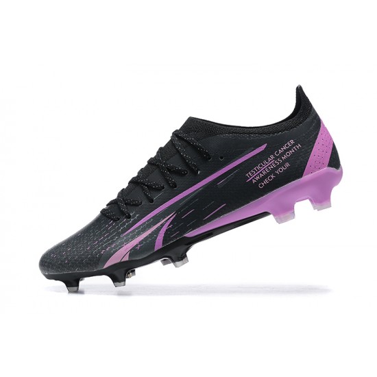 Puma Ultra Ultimate FG Black Purple Low Men Football Boots