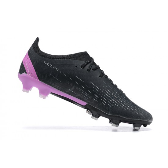 Puma Ultra Ultimate FG Black Purple Low Men Football Boots