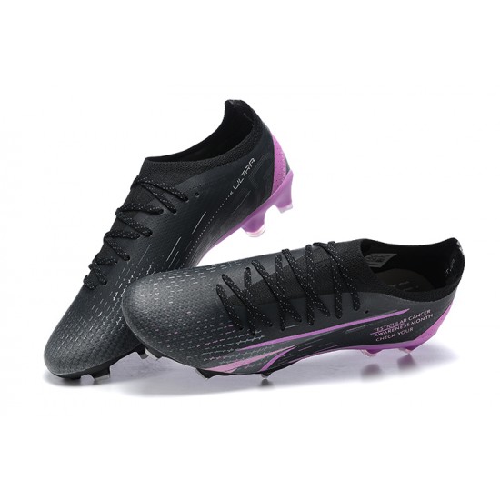 Puma Ultra Ultimate FG Black Purple Low Men Football Boots