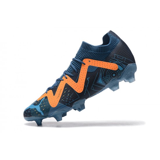 Puma Ultra Ultimate FG Blue Orange Black Low Men Football Boots