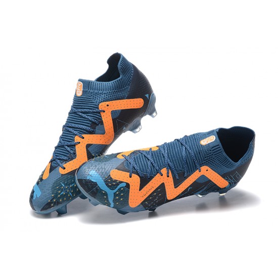 Puma Ultra Ultimate FG Blue Orange Black Low Men Football Boots