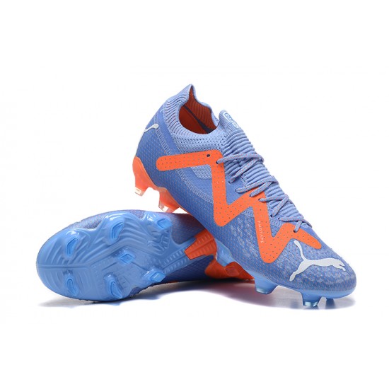 Puma Ultra Ultimate FG Blue Orange White Low Men Football Boots