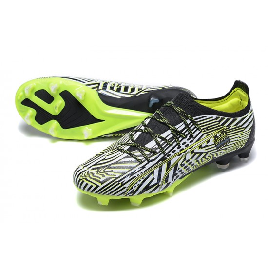 Puma Ultra Ultimate FG Low Black Green White Men Football Boots