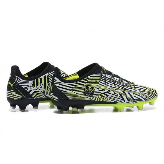 Puma Ultra Ultimate FG Low Black Green White Men Football Boots