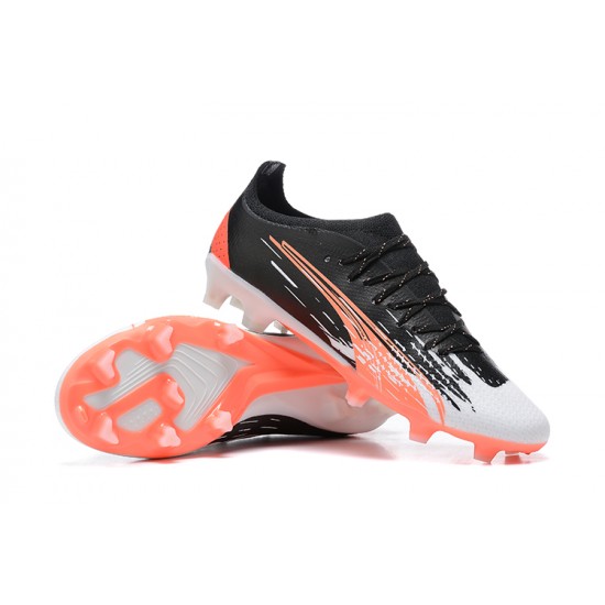 Puma Ultra Ultimate FG Low Black White Red Men Football Boots