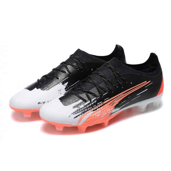 Puma Ultra Ultimate FG Low Black White Red Men Football Boots