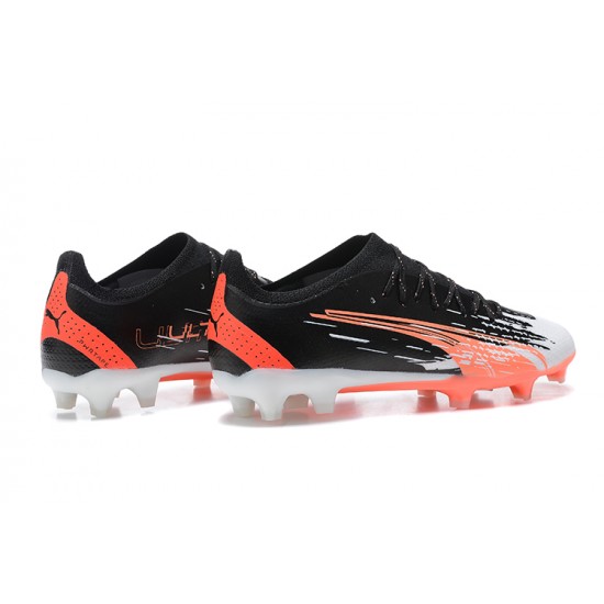 Puma Ultra Ultimate FG Low Black White Red Men Football Boots