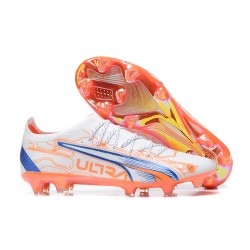 Puma Ultra Ultimate FG Low Blue White Orange Men Football Boots