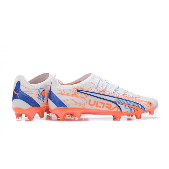 Puma Ultra Ultimate FG Low Blue White Orange Men Football Boots