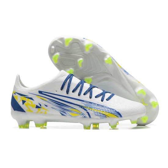 Puma Ultra Ultimate FG Low Blue White Yellow Men Football Boots