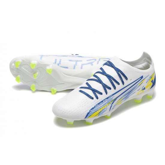 Puma Ultra Ultimate FG Low Blue White Yellow Men Football Boots