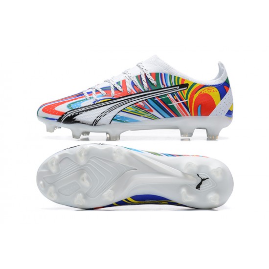 Puma Ultra Ultimate FG Low Multi White Men Football Boots